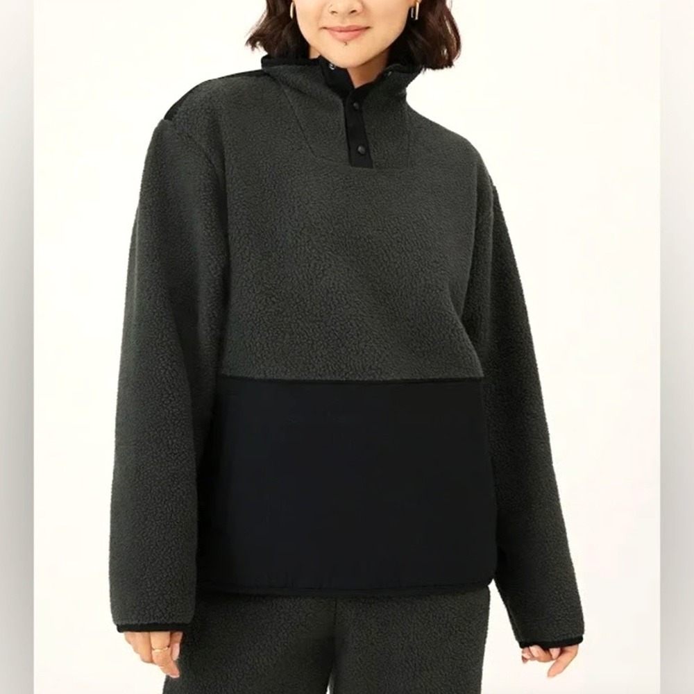 Allbirds Sweater Fluff Fleece Pullover Athletic Black Womens Size XL Athleisure